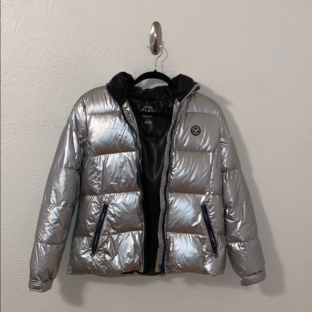 Metallic American eagle puffy jacket